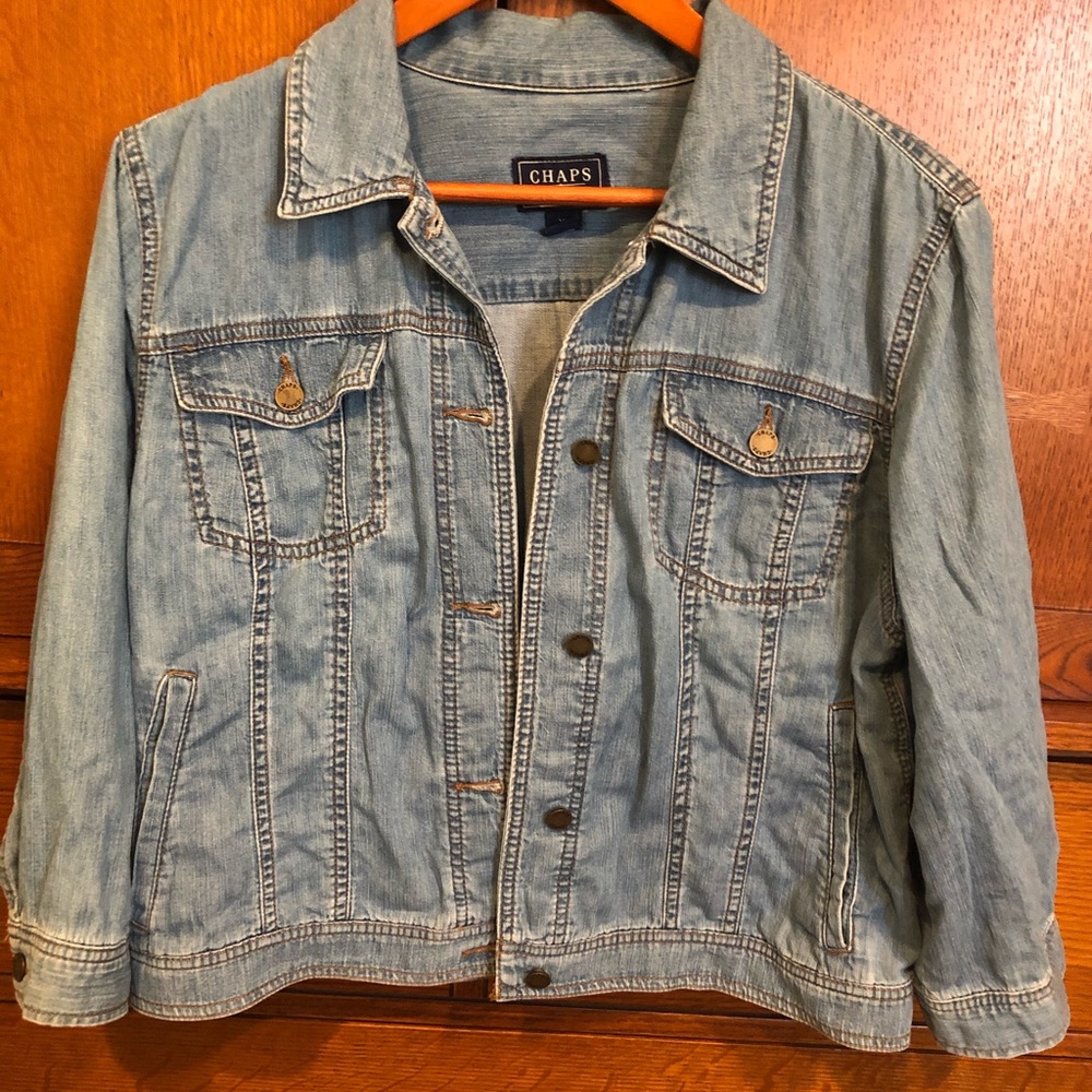 Chaps 3/4 Sleeve Jean Jacket